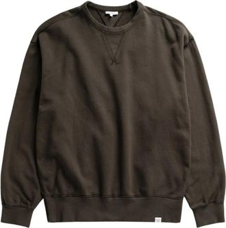 Norse Projects Gilja Geborsteld Diagonaal Katoen Fleece Sweatshirt - Heren - Sweatshirts - Groen - S - Katoen - Hoodies & sweatvesten