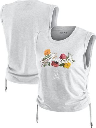 WEAR by Erin Andrews Womens WEAR by Erin Andrews Heather Gray Los Angeles Angels Cinched Tank Top at Nordstrom, Size Xx-Large