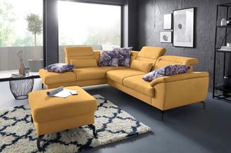 Sit&more Ecksofa »Percy L-Form« 15 cm Fusshöhe, Sitztiefenverstellung, wahlweise in 2 Fussfarben