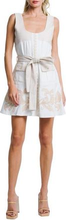Ciebon Embroidered Fit & Flare Minidress in Off White at Nordstrom, Size X-Small