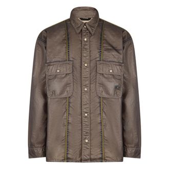 Diesel Light Jackets, male, Brown, Size: 2XL Elegant Button Jacket