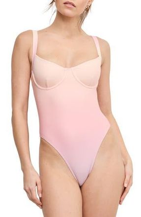 Good American Sunset Underwire One-Piece Swimsuit in Sunset Gradient004 at Nordstrom Rack, Size X-Large