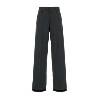 Maison Margiela Wide Trousers, female, Gray, Size: M Wide-Leg Trousers