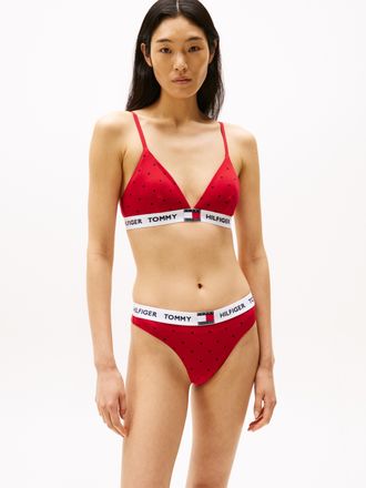 Tommy Hilfiger Bralette-BH RP PRINT TRIANGLE, Damen, Gr. XL (42/44), N-Gr, rot (primary rot), Jersey, Obermaterial: 90% Baumwolle, 10% Elasthan, TOMMY HILFIGER UNDER