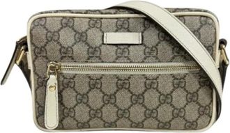 Gucci Pre-owned Cross Body Bags, female, Beige, Size: ONE SIZE Pre-owned Canvas Cross Body Bag