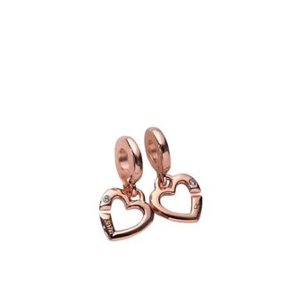 Pandora Accessoires, Dames, Roze, ONE Size, Linked Sister Hearts Split Dangle Charm