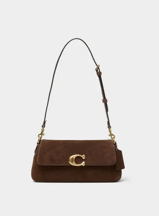 Coach Womens Chocolate suede Jet shoulder bag
