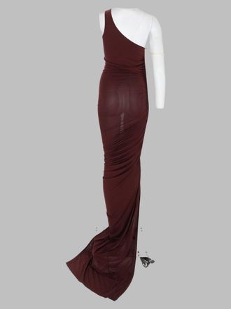Rick Owens One-Shoulder Viscose Dress - Burgundy