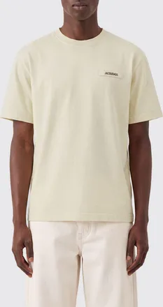 Jacquemus T-shirt in cotone a girocollo con logo applicato a contrasto