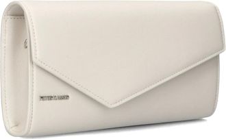 Peter Kaiser Tassen, Dames, Wit, ONE Size, Leer, Elegante witte leren clutch