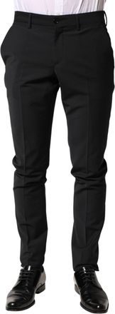 Dolce & Gabbana Mens Wool Formal Trousers Black