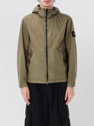 Stone Island hooded jacket light texture side pockets