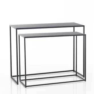 Oresteluchetta Consolle Doppia In Acciaio Antracite Cm. H.77,5xp.40xl.100 (grande)