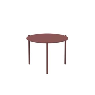 MondoViro Mesita baja redonda de metal 60x60 cm 46h terracota