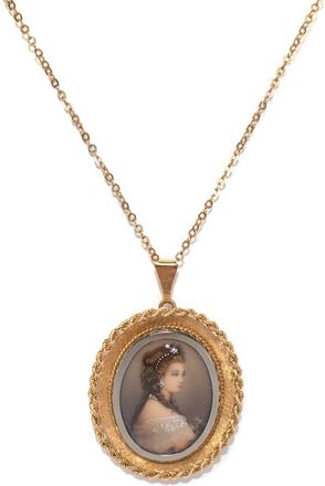 Bespoke 18ct Gold Victorian Diamond Portrait Pendant Necklace