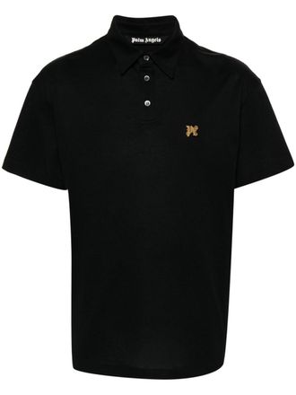 Palm Angels Poloshirt met monogram-applicatie - Zwart