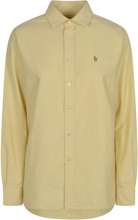 Polo Ralph Lauren Sportshirt van geweven stof - Dames - Overhemden - Geel - L - Overhemden