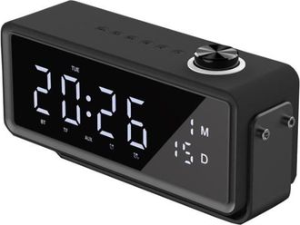 OEM Altavoz Inal&aacute;mbrico Bluetooth Tuserxln K5 Con Reloj Despertador Digital Led, Compatible Con Tarjeta Tf Y Radio Fm (certificado Ce) - Negro