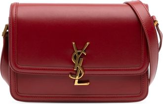 Saint Laurent Pre-owned Womens Solferino Crossbody Bag - Dark Red Leather - One Size