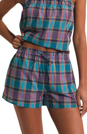 Etam Vagabonde Plaid Cotton Sleep Shorts in Blue at Nordstrom, Size X-Small