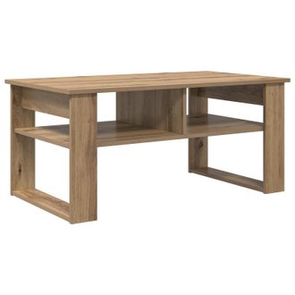 vidaXL Mesa De Caf&eacute; Con Almacenamiento Roble Artesanal 96 X 54 X 44 Cm Vidaxl