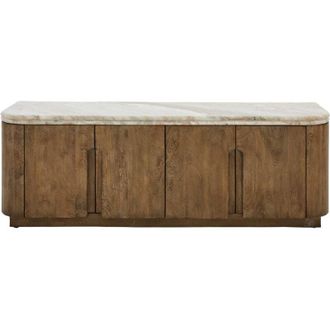 Signature Mueble de TV de madera maciza y mármol BUREN