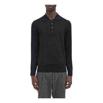 Paolo Pecora Maglia Polo in Lana - - Tops - Uomo - Nero - XL