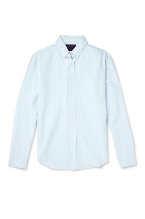 Portuguese Flannel Belavista Button-Down Collar Striped Cotton Oxford Shirt