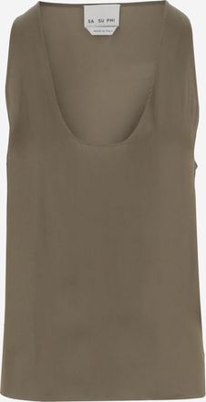SA SU PHI Womens Tank Top Viscose Khaki
