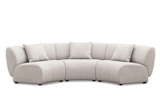 Castlery Auburn Armless Curve Sofa Customized, Cream, Spill Resistant, Modular for Sofas by Castlery