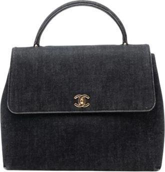 Chanel Pre-owned Kelly Handtas - Dames - Vintage Handtas - Zwart - ONE Size - Denim - Vintage