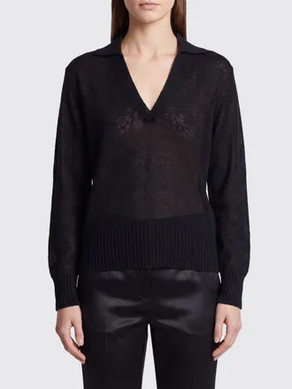 Tom Ford Maglia con scollo a V in misto cashmere e seta a maniche lunghe
