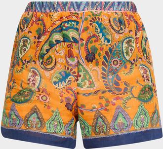 Etro Paisley Ramie Shorts