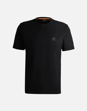 HUGO BOSS Mens Tales Cotton Relaxed Fit Black T-Shirt - Size: 42