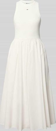 Tommy Jeans Midikleid aus reiner Baumwolle in Weiss, Gr&ouml;&szlig;e XXS