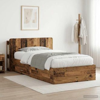 vidaXL Vidaxl Telaio Del Letto Con Storage Legno Antico 80 X 200 Cm