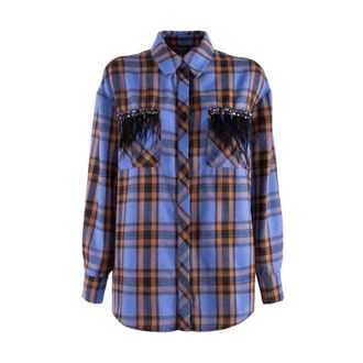 Nenette Camicia a quadri con perline e piume - - Blouses & Shirts - Donna - Multicolore - M