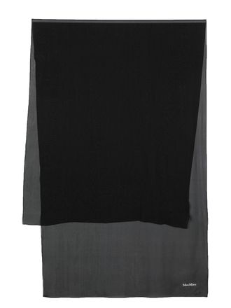 Max Mara embroidered logo silk scarf - women - Silk - One Size - Black