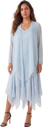 Roaman's Sequin Jacket Dress Set in Pale Blue at Nordstrom, Size 32