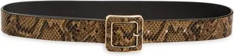 Nordstrom Mila Snake Embossed Leather Belt in Natural Snake at Nordstrom, Size X-Small