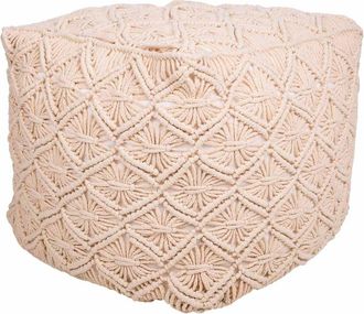 Wanderlust Deco Wanderlust Deco - Puff De Algod&oacute;n Trenzado Color Crema 45x45x40
