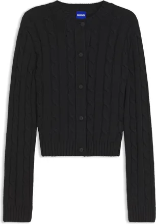 HUGO BOSS Cable-knit cardigan with button closure