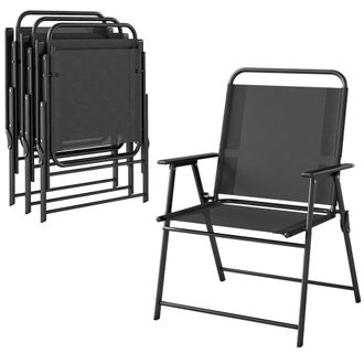 OUTSUNNY Sillas plegables 65x60x94 cm negro