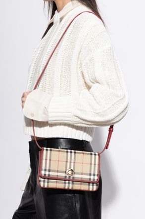 Burberry Hampshire Shoulder Bag, Womens, Beige