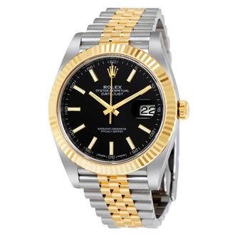 Rolex Datejust 41 Black Dial Steel and 18K Yellow Gold Jubilee Mens Watch 126333BKSJ