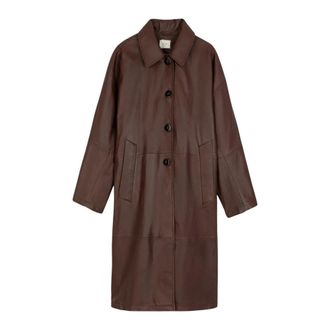 Alysi Cappotto Lungo in Pelle - - Coats - Donna - Marrone - S