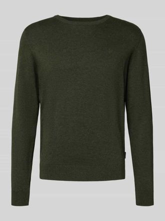Bugatti Strickpullover mit gerippten Abschl&uuml;ssen in Oliv, Gr&ouml;&szlig;e XXXL