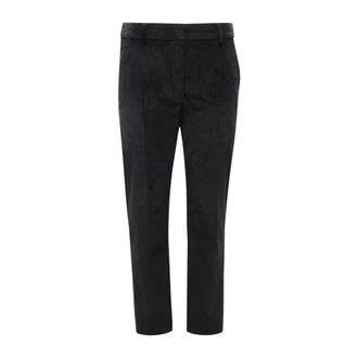 Max Mara Slim-fit Trousers, female, Black, XS, High Waist Velvet Trousers