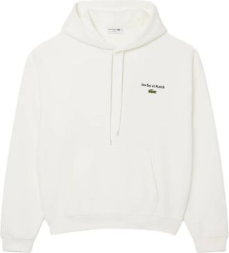 Lacoste Hoodie met logodetail - Wit