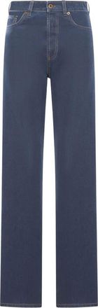 Miu Miu Embroidered-Logo Flock Jeans